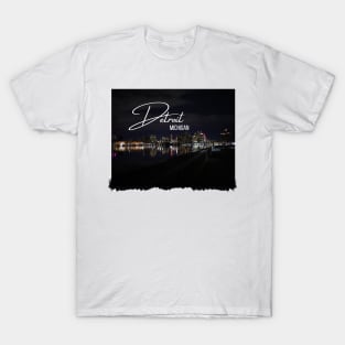 Detroit Michigan at night T-Shirt